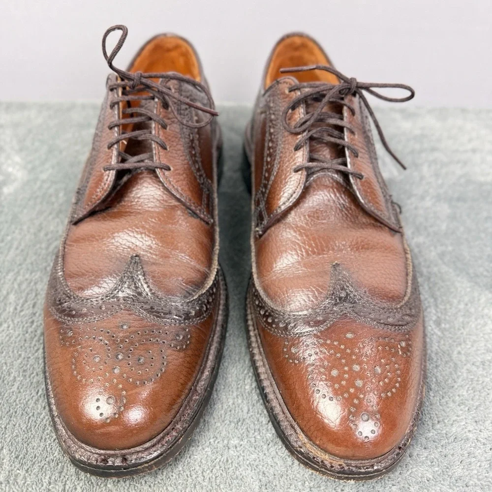 Vintage Florsheim Imperial Wingtip Oxford Shoes Brown Leather Men Size 9.5 B‎